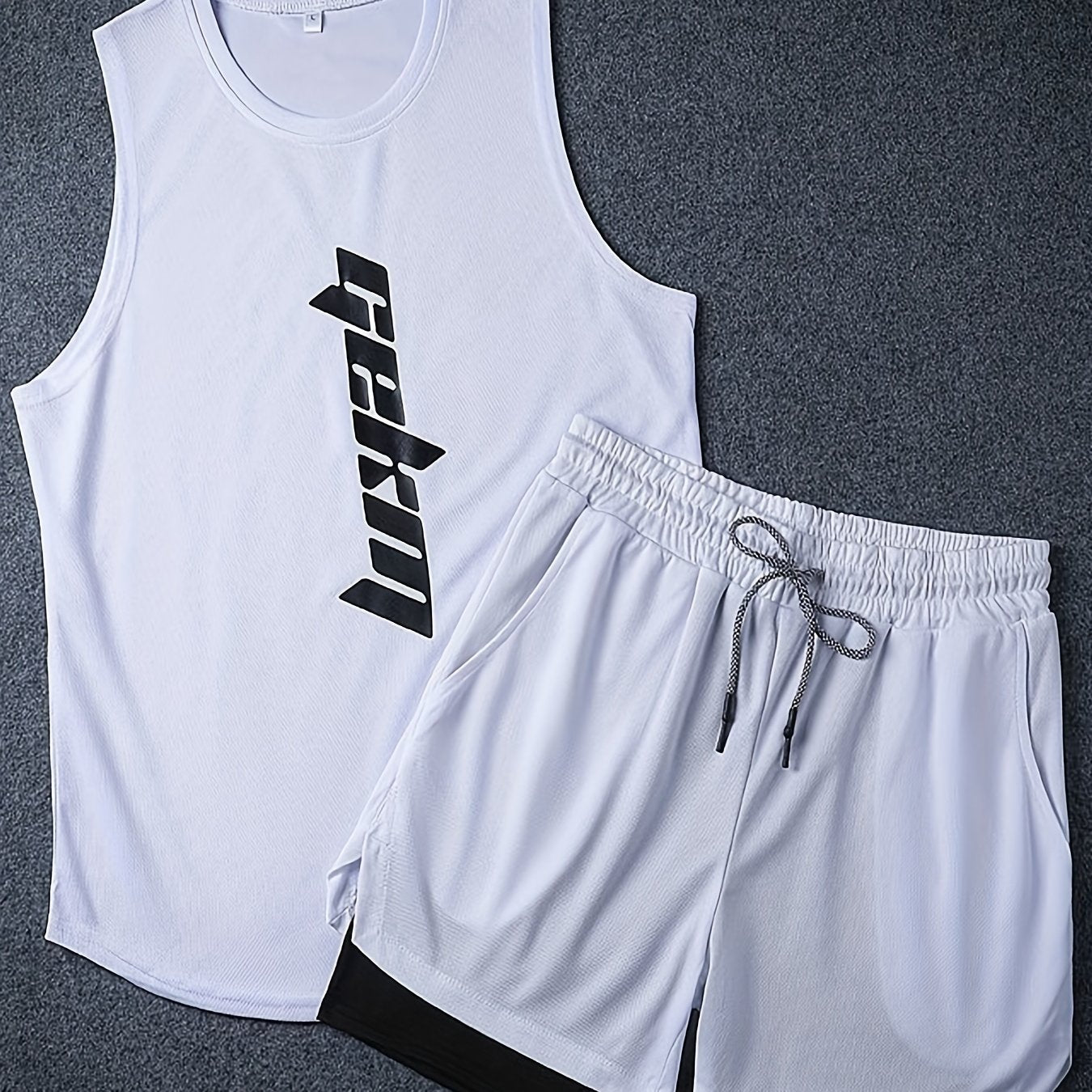 (Copy) 2-Piece Basketball Outfit – Men's Graphic Tank & Drawstring Shorts