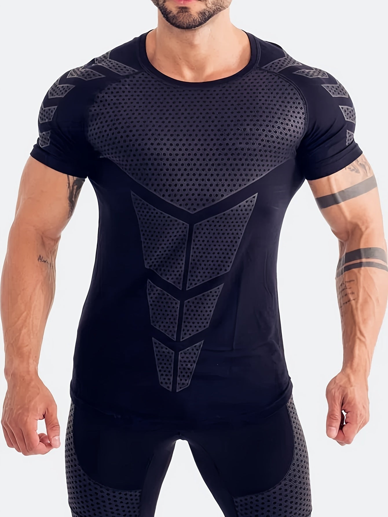 Quick-Dry Stretch Compression T-Shirt – Men's Training & Bodybuilding