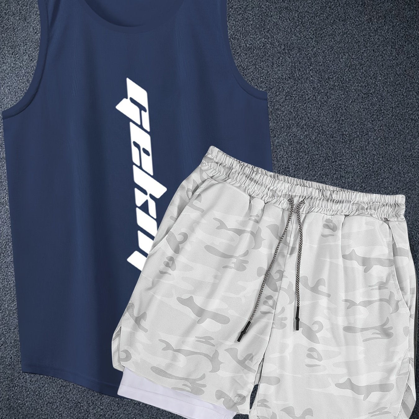 (Copy) 2-Piece Basketball Outfit – Men's Graphic Tank & Drawstring Shorts