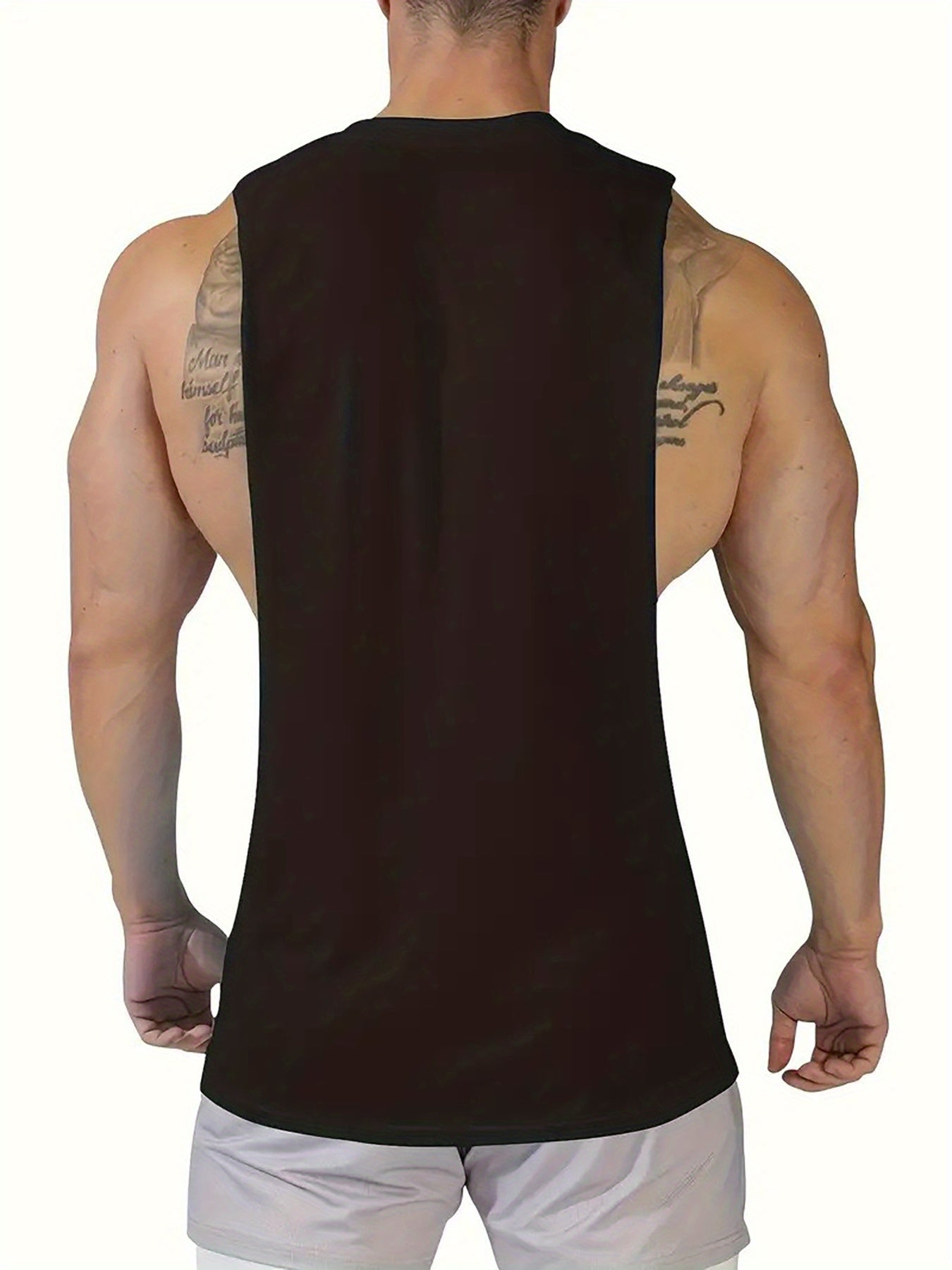 [Quick-Dry Muscle Tank Tops] Men's Sleeveless Muscle Tank Tops Quick-Dry Sports Fitness Gym Athletic Crew Neck Knit Fabric - Polyester & Spandex Blend, Breathable Print Design Summer Workout Tanks - B01#87