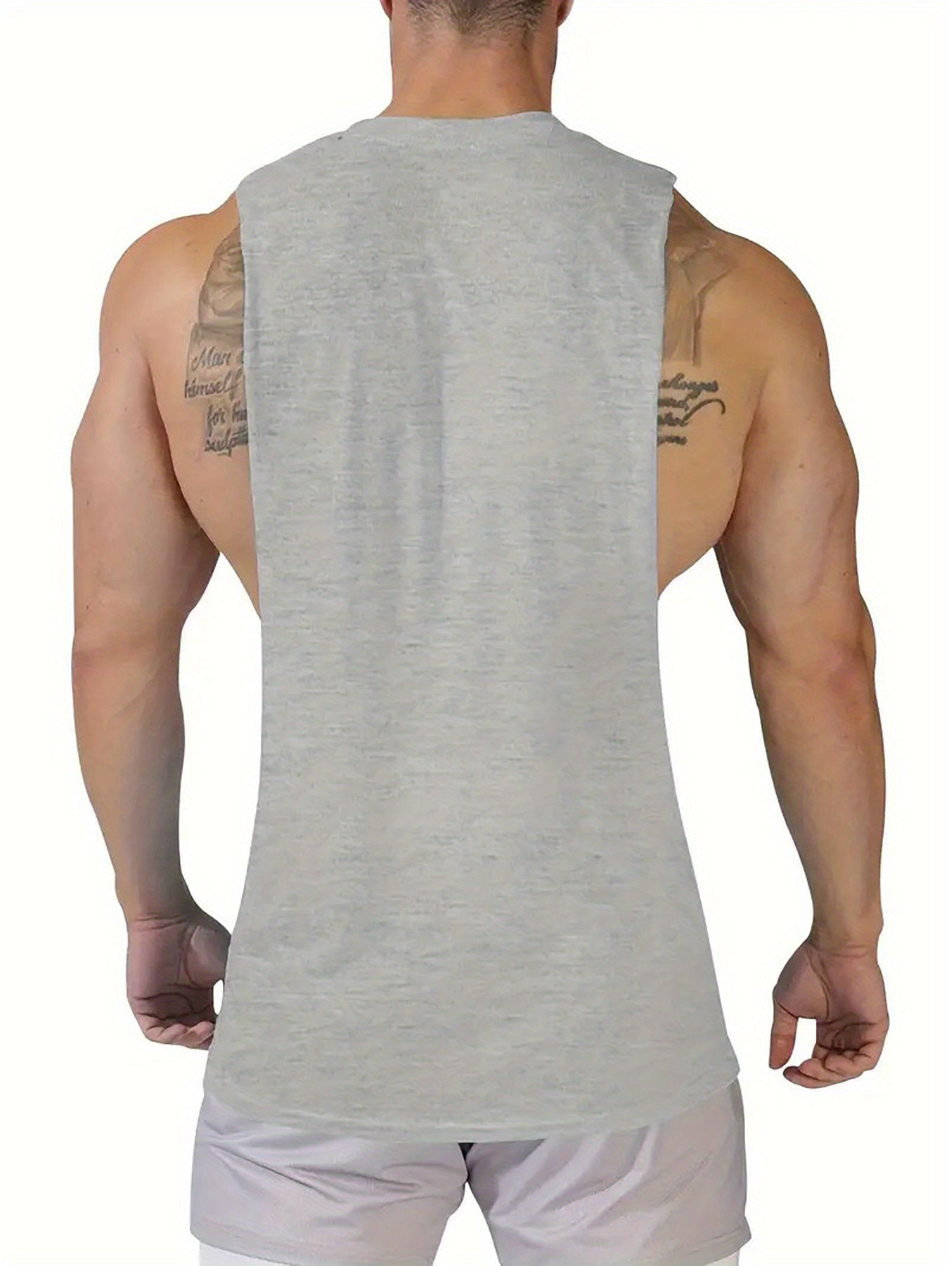 [Quick-Dry Muscle Tank Tops] Men's Sleeveless Muscle Tank Tops Quick-Dry Sports Fitness Gym Athletic Crew Neck Knit Fabric - Polyester & Spandex Blend, Breathable Print Design Summer Workout Tanks - B01#87