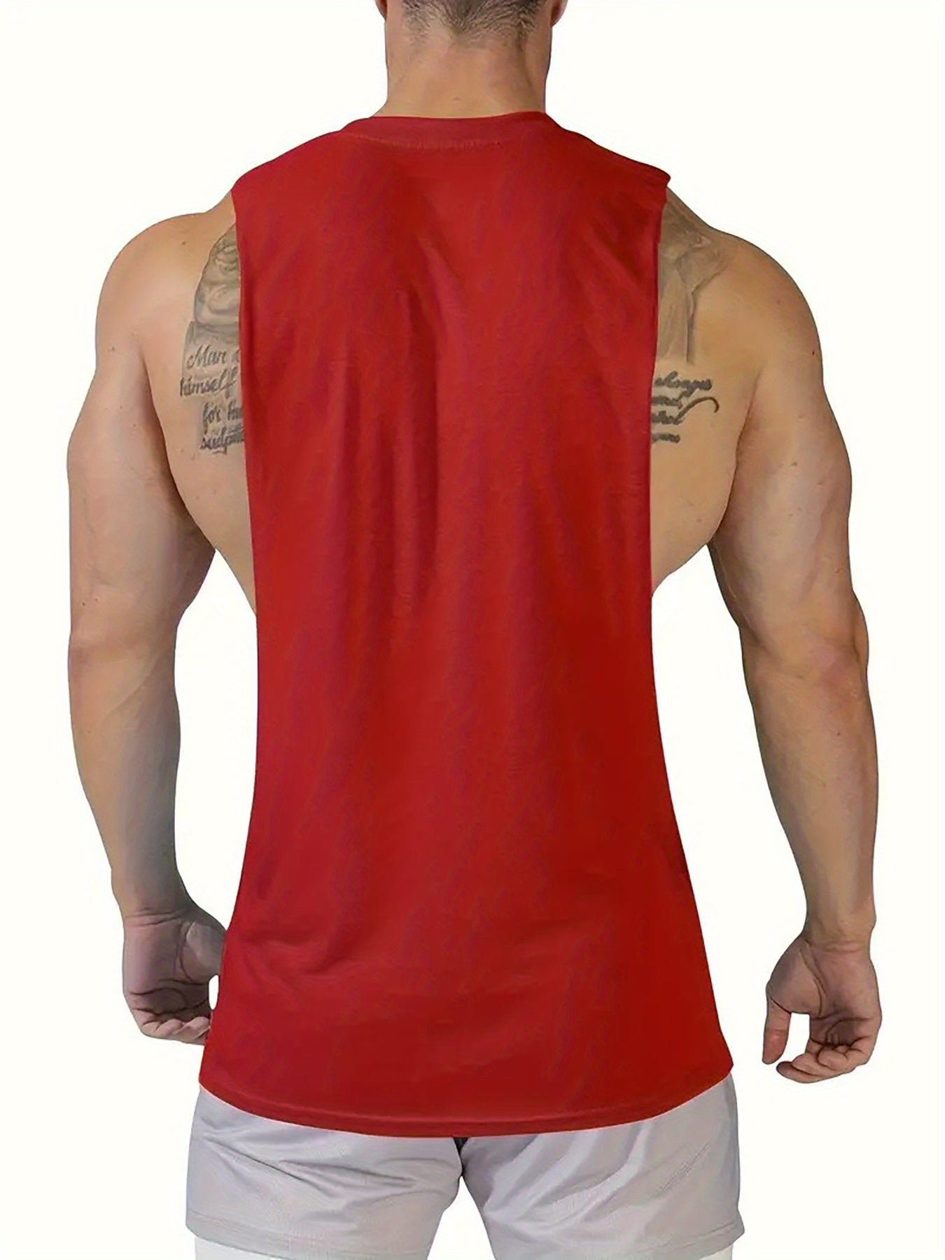 [Quick-Dry Muscle Tank Tops] Men's Sleeveless Muscle Tank Tops Quick-Dry Sports Fitness Gym Athletic Crew Neck Knit Fabric - Polyester & Spandex Blend, Breathable Print Design Summer Workout Tanks - B01#87