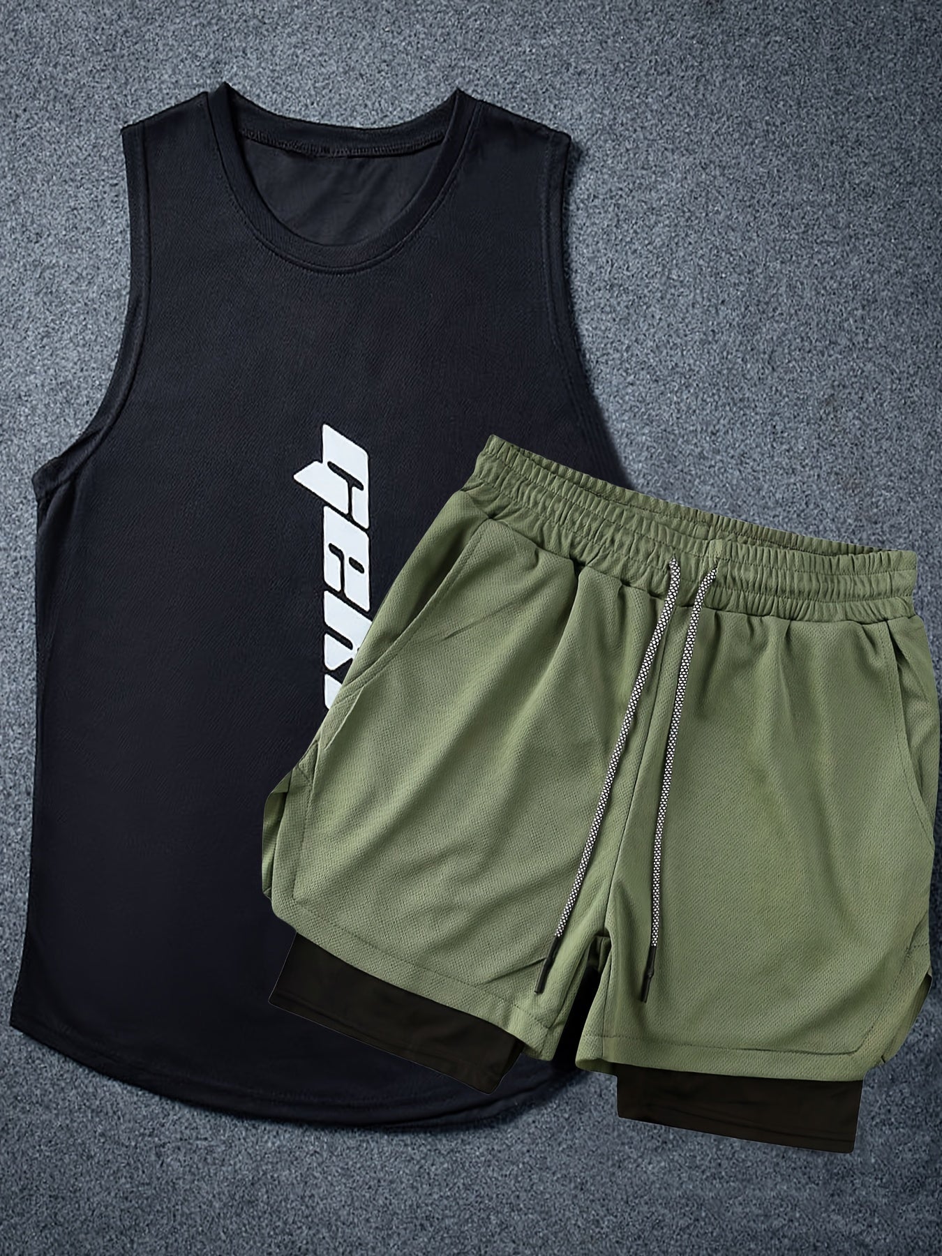 (Copy) 2-Piece Basketball Outfit – Men's Graphic Tank & Drawstring Shorts