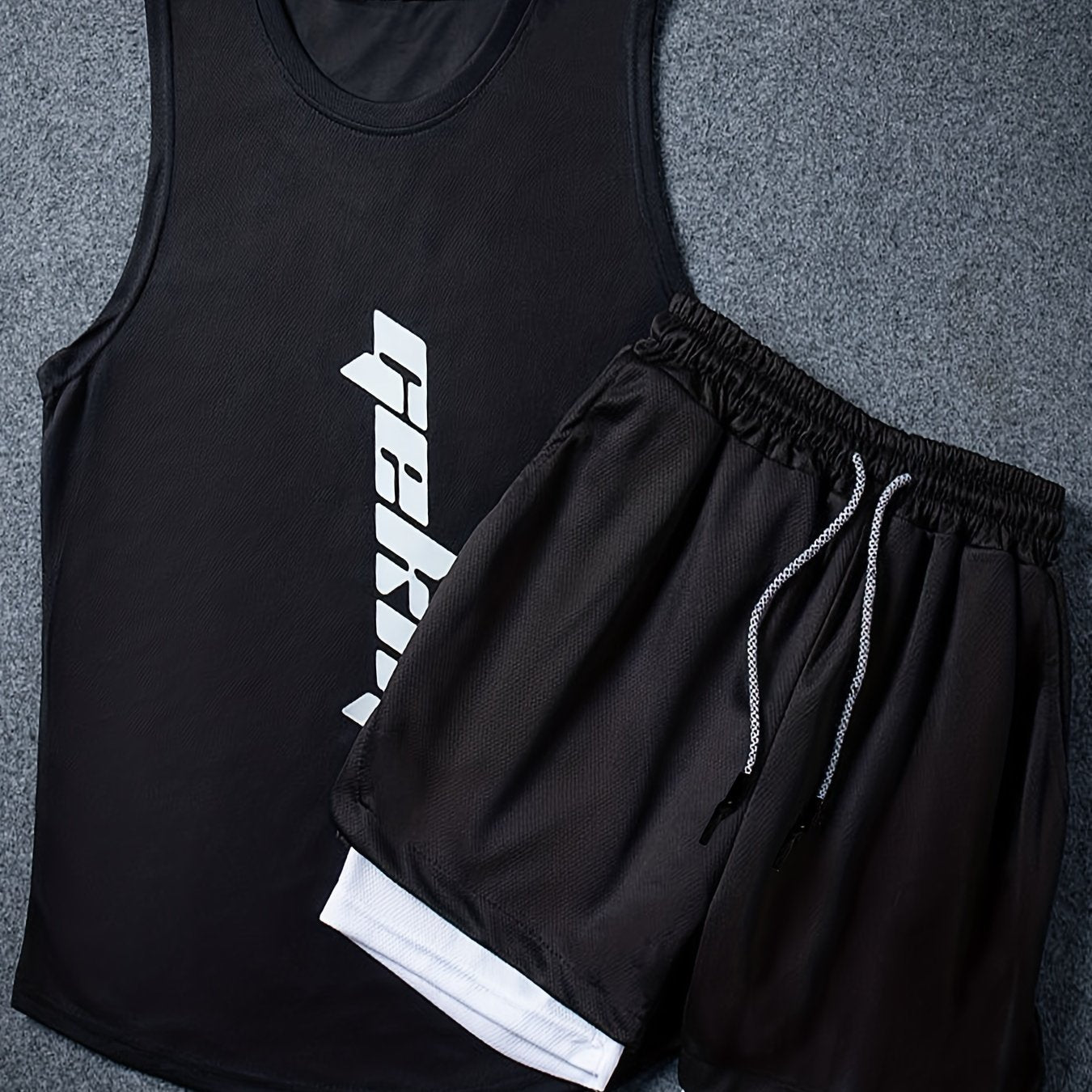 (Copy) 2-Piece Basketball Outfit – Men's Graphic Tank & Drawstring Shorts