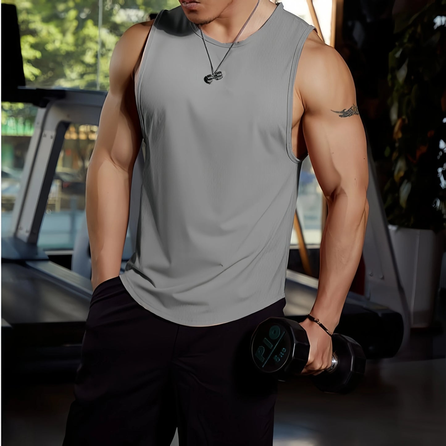 Summer Men's Gym Tank Top Fitness Training Clothing Quick-drying Loose Bodybuilding Sleeveless Shirt Men Fashion Basketball Vest