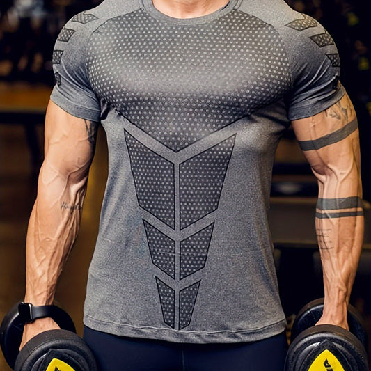 Quick-Dry Stretch Compression T-Shirt – Men's Training & Bodybuilding