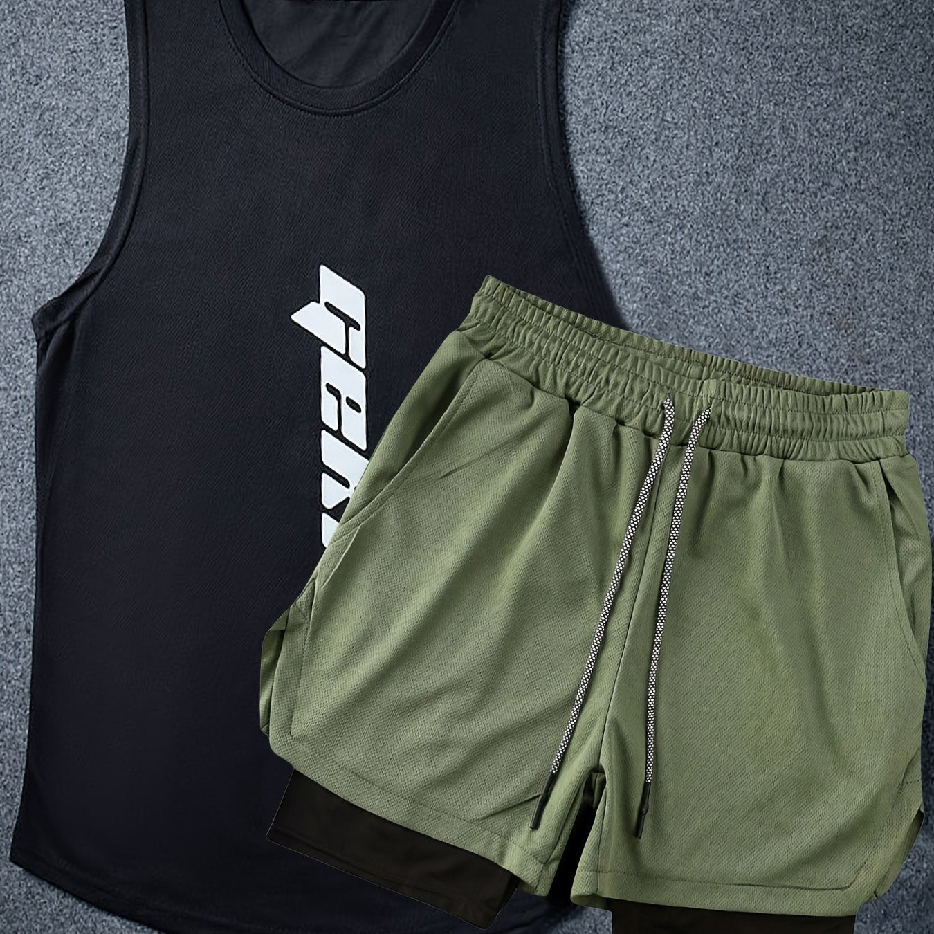 (Copy) 2-Piece Basketball Outfit – Men's Graphic Tank & Drawstring Shorts