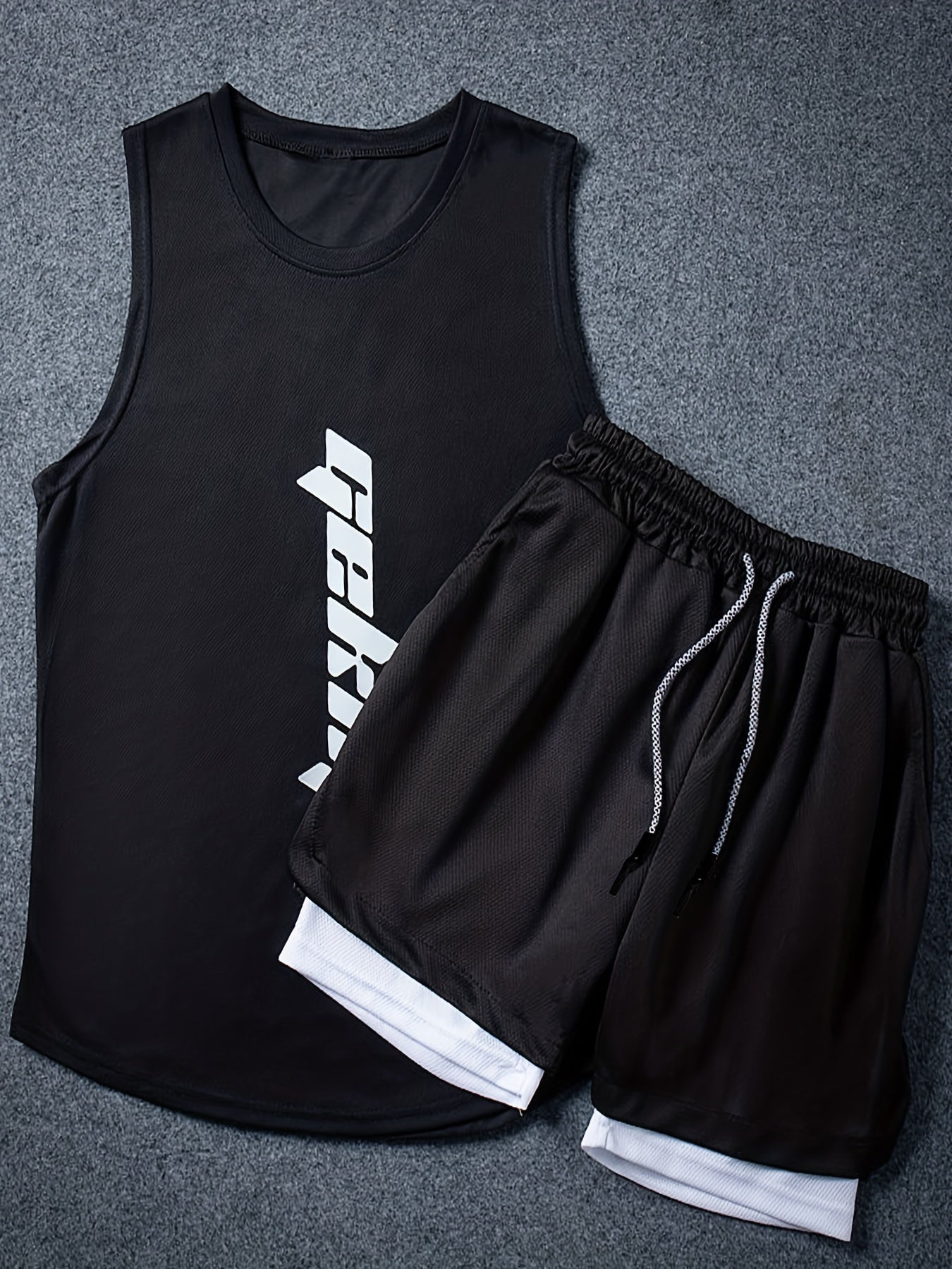 (Copy) 2-Piece Basketball Outfit – Men's Graphic Tank & Drawstring Shorts