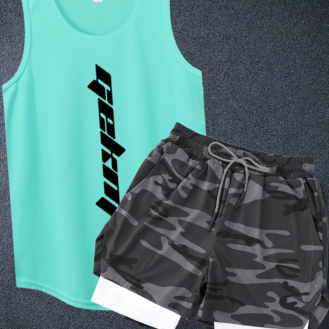 (Copy) 2-Piece Basketball Outfit – Men's Graphic Tank & Drawstring Shorts